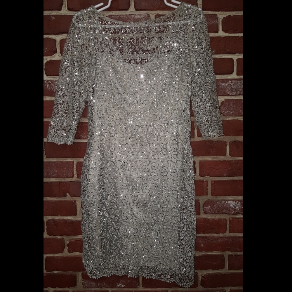 Beautiful silver mini cocktail dress